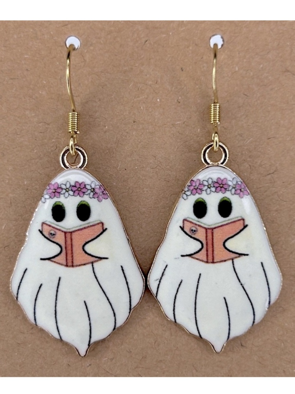 Halloween Ghost With Book Charms Earrings Fashion Jewelry